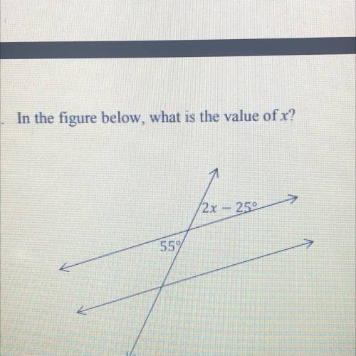 I have to find the value of x