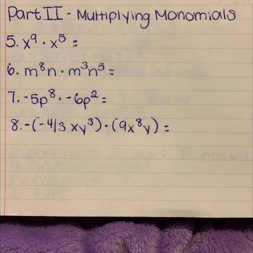Multiplying Monomials