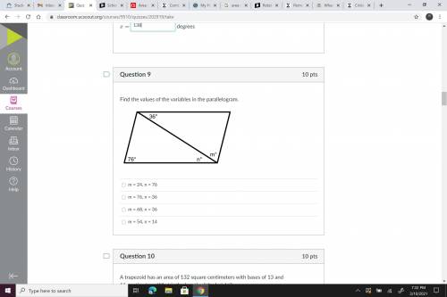 !PLEASE HELP! Find the values of the variables in the parallelogram.
