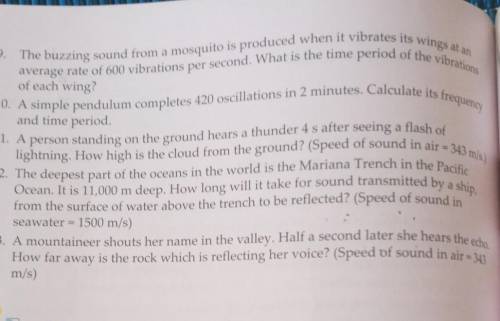 Need help with physics sound numericals it would be nice if u can answer the last three also​