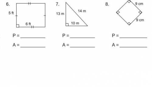 CAN SOMEONE HELP ME Find the area and perimeter (or circumference) of each figure.