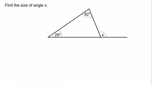 Find the size of angle x