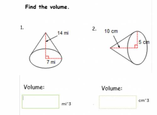 Please help find the volume of the cylinders!
Thank you!