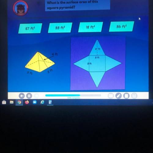 What is the surface area of this square pyramid