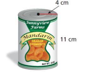 The label covers the entire lateral surface area of the can. How much of the can is not covered by