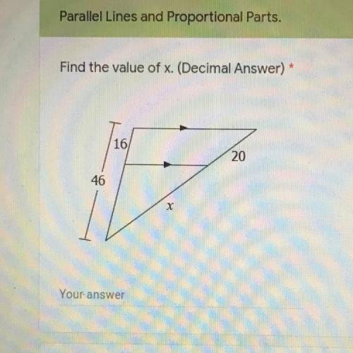 Find x (decimal answer) geometry GIVING BRAINLIEST
