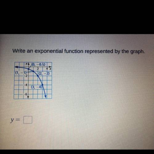 Write an exponential function represented by the graph. I’ll give brainliest and thanks to whoever