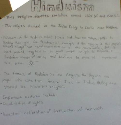 The teacher wants us to be creative on the Hinduism poster. Is this good? (btw I'm gonna color it i