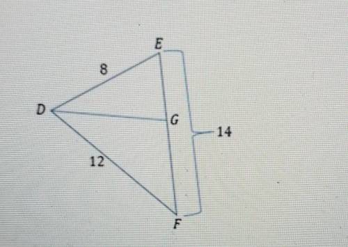 The figure shows triangle FDE. DG is the angle bisector of FDE. what is EG?​