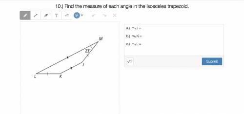 Find the measure of each angle in the isosceles trapezoid.