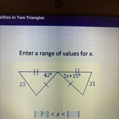 Enter a range of values for x.