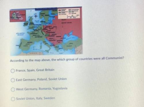 According to the map above, the which group of countries were all Communist?

France, Spain, Great