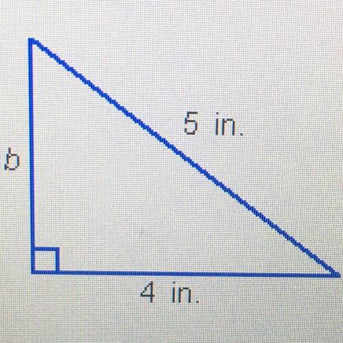 Which equation can be used to find the unknown length, b, in this triangle?

4²+ B² = 5²
4²_b² = 5