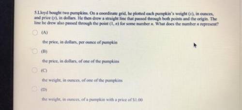 It’s a math question about pumpkins look at image