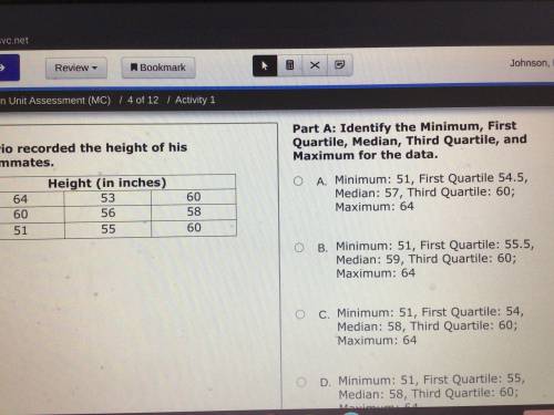 Help quick identify the minimum first quartile median third quartile and maximum for the data