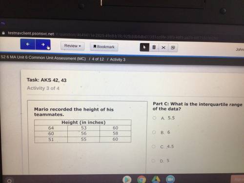 HELP QUICK what is the interquartile range if the data