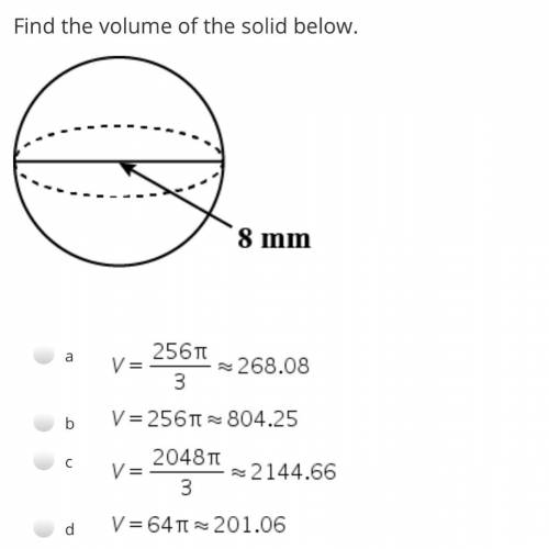 Find the volume of the solid￼