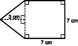 What is the area of the composite figure?

70 cm²
49 cm²
59.5 cm²
54.25 cm²