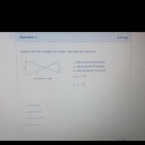 Help pls!! Explain why the triangles are similar and then find the value of x