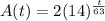 A(t)=2(14)^\frac{t}{63}
