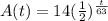A(t)=14(\frac{1}{2})^\frac{t}{63}