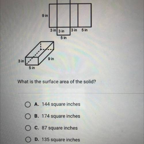 HELP FAST PLS What is the surface area of the solid?