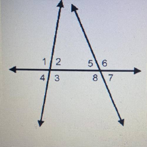 In the diagram, the measure of the angle 8 is 124°, and the measure of angle 2 is 84°.

What is th