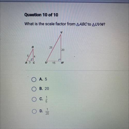 Is it A) 5 or C) 1/5?