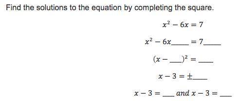 FInd the solutions to the equation by completing the square.