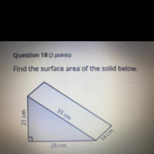 Find the surface area of the solid below.