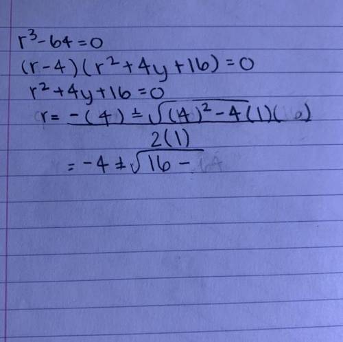 P^3 - 64 = 0

Please help if you get it right I’ll do whatever you want I did this but I don’t kno