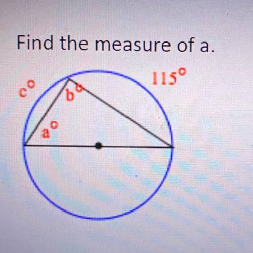 Find the measure of a.