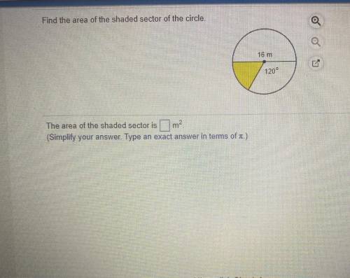 Math please HELP
Find the are of shaded sector of the circle
