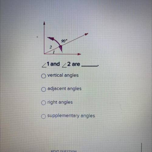 Angle 1 and angle 2 are ____.