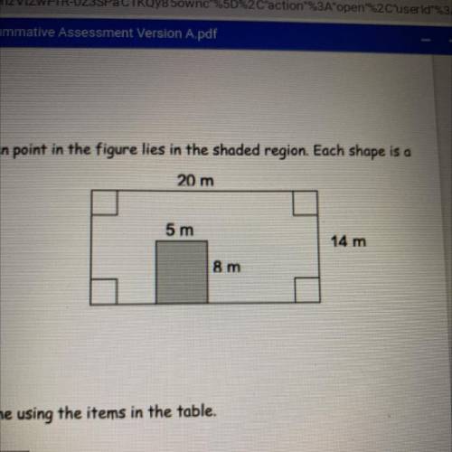 PLEASE HELP ASAP

find the probability that a randomly chosen point in the figure lies in the shad