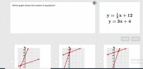 Which graph shows this system of equations?