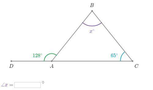 What is the measure of \purpleD{\angle x}∠xstart color #7854ab, angle, x, end color #7854ab? Angles