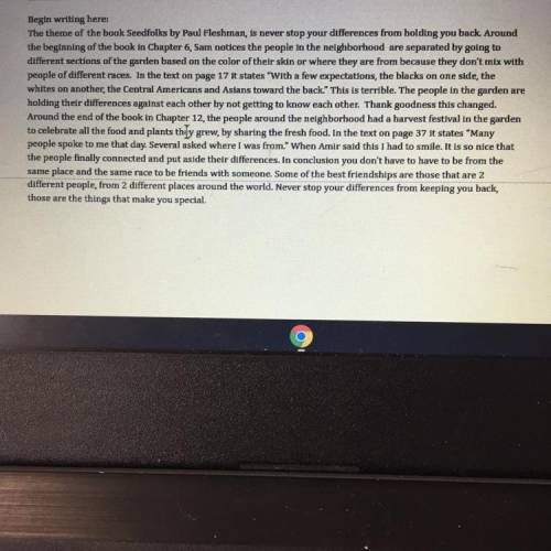 Is this essay on Seedfolks good? Please give feedback!
