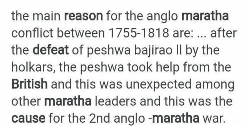 Describe the reason for the defeat of the marathas by the british ?​