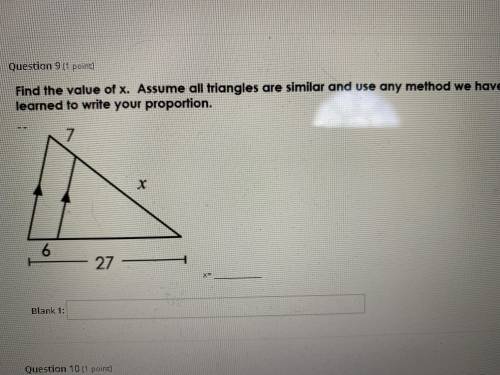 Last question on my assignment need help. Find x.