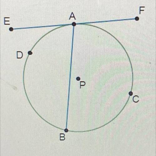 Applying the Angle Formed by a Tangent and Chord Theorem

The measure of ADB is 162º. What is the