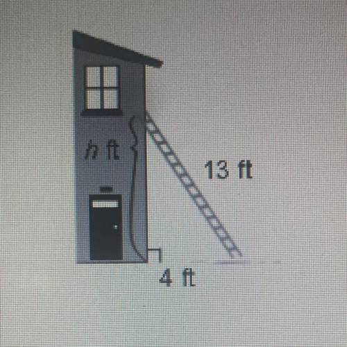 6. How high is the end of the ladder against the building? *