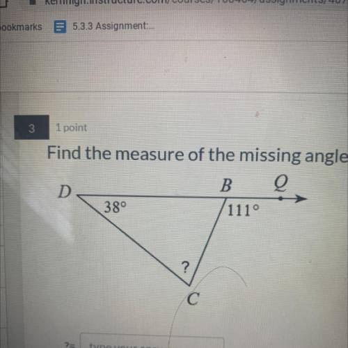 Find the measure of the missing angle !