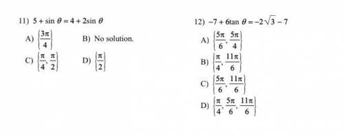 Can someone please help with these Trig Equations? (Image attached)