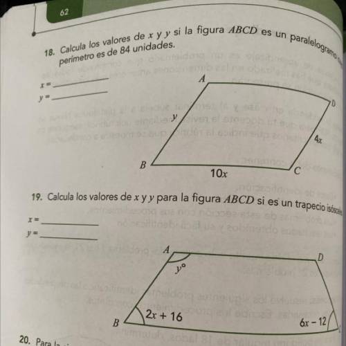 Help meee
With explication please 
18 and 19