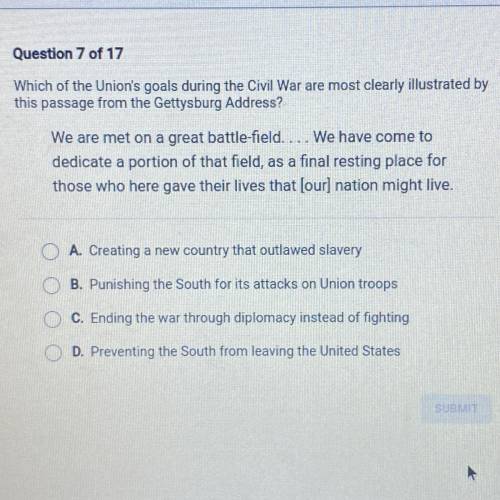 HELP ME ASAP. I WILL MARK BRAINLIEST

Which of the Union's goals during the Civil War are mo