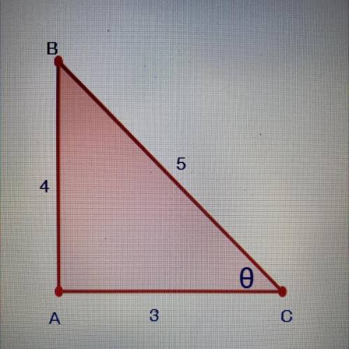 Help asap please!!

Find the sine ratio of angle ө
A. 3/4
b. 4/3
c. 3/5
d. 4/5