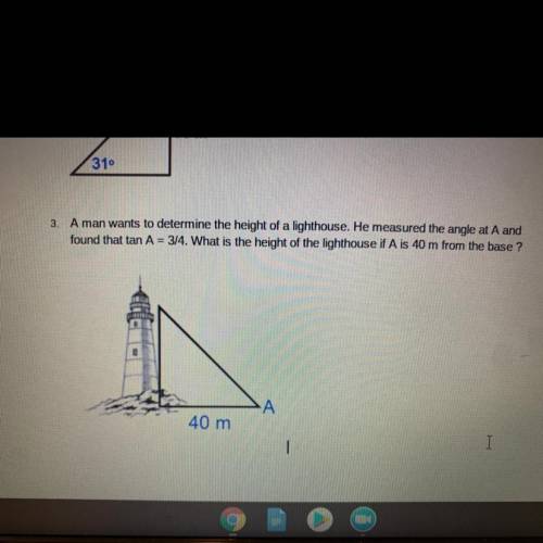 A man wants to determine the height of the lighthouse. he measured the angle at A and found that ta