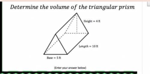 Can u please help me determine the volume of this triangular prism?