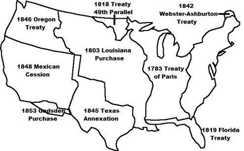 How does this map represent Manifest Destiny? Explain how this was accomplished?